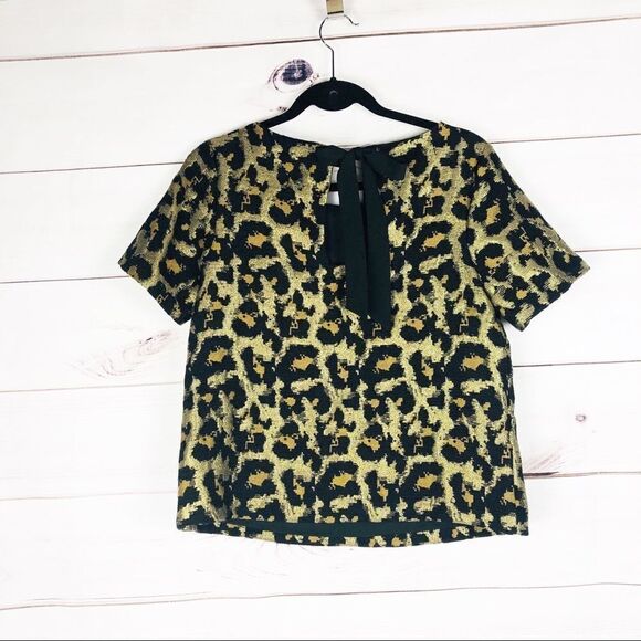 Hutch for Anthropologie Leopard Metallic Top size small - Picture 2 of 8